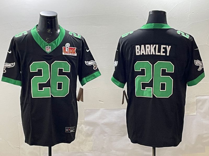 Men Philadelphia Eagles #26 Barkley Black three generations Throwback 2025 Nike Vapor Limited NFL Jersey style 3->philadelphia eagles->NFL Jersey